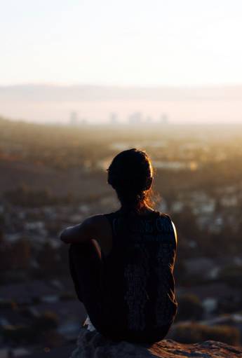 Person looking at a landscape